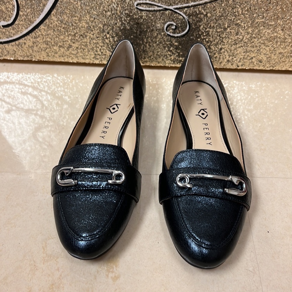 Katy Perry Black Silver The Pinz Slipper Loafer Flats,‎ size 7 - Picture 2 of 15
